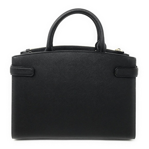 Michael Kors Karla Medium EW Leather Satchel Bag Black - Picture 2 of 12